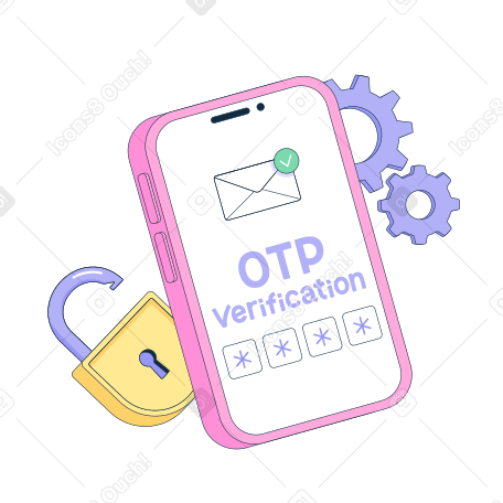 OTP verification Illustration in PNG, SVG