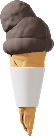 chocolate ice cream cone mokup Illustration in PNG, SVG