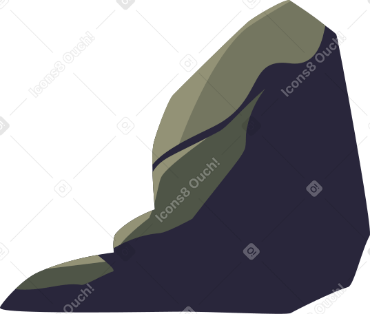 Boulder in the moss Illustration in PNG, SVG