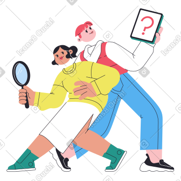 男人和女人联手寻找 PNG, SVG