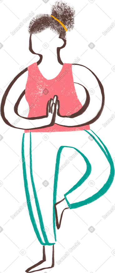 Woman standing in a yoga pose PNG, SVG