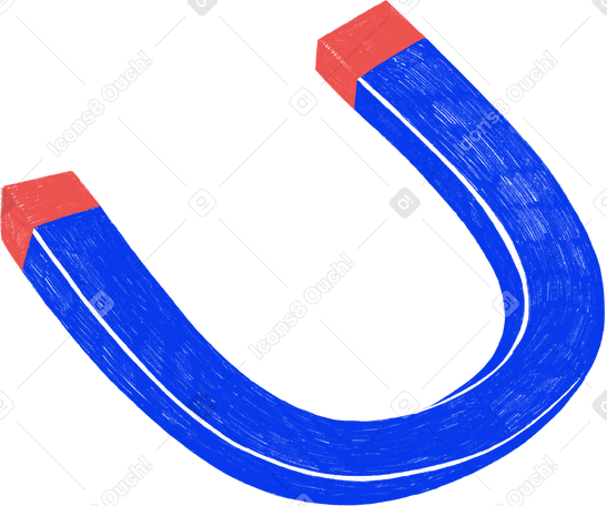 blue-red magnet Illustration in PNG, SVG