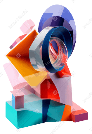 3D abstract glass composition PNG, SVG