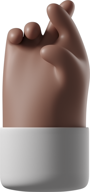 Brown skin hand with crossed fingers PNG, SVG