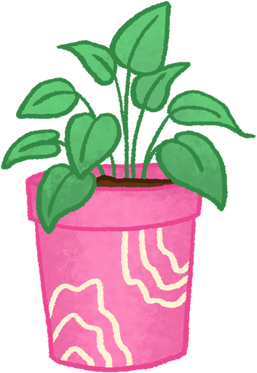 Houseplant in pink pot PNG, SVG
