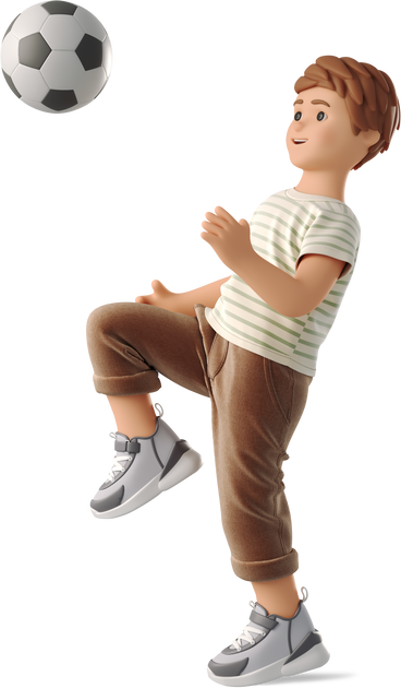 boy playing with a soccer ball PNG, SVG