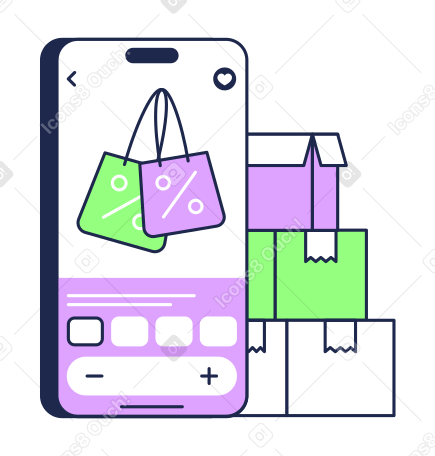 Online shopping on smartphone PNG, SVG