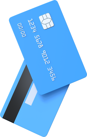 blue credit cards front and back view PNG, SVG
