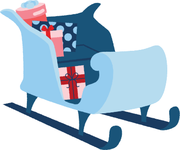 Sleigh with presents PNG, SVG