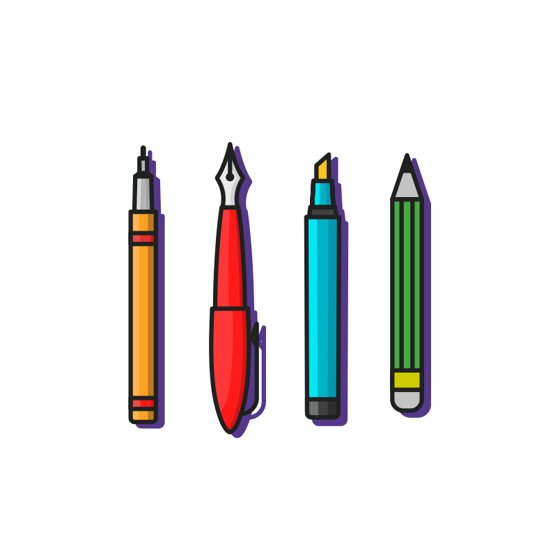 Immagine Vettoriale strumenti di scrittura in PNG e SVG in stile | Illustrazioni Icons8