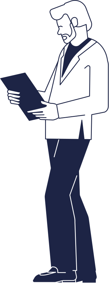 male lawyer in jacket with folder of documents PNG, SVG