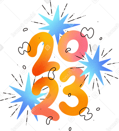 lettering 2023 noisy text PNG, SVG