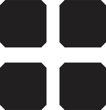black square of four parts PNG, SVG