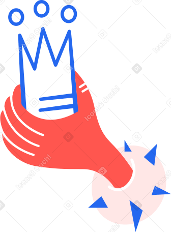 hand with crown Illustration in PNG, SVG