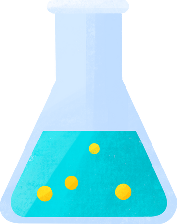 medical flask with blue liquid Illustration in PNG, SVG
