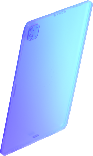 Tablette dégradé bleu avec caméra en vue inclinée PNG, SVG