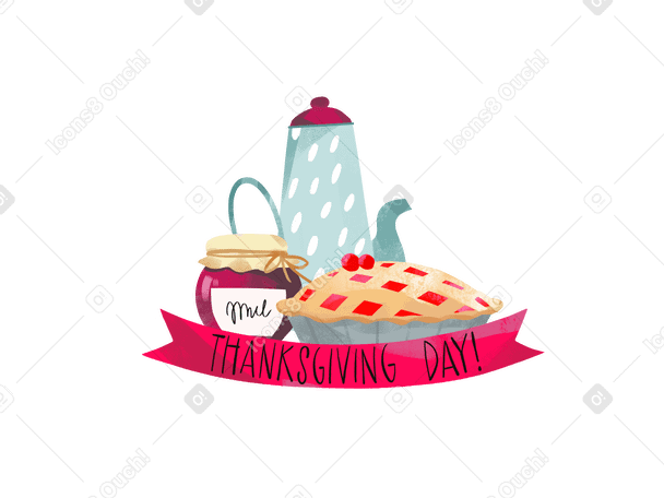 Thanksgiving day dessert Illustration in PNG, SVG