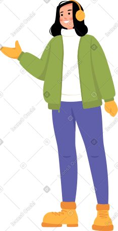 冬天衣服的女孩 PNG, SVG