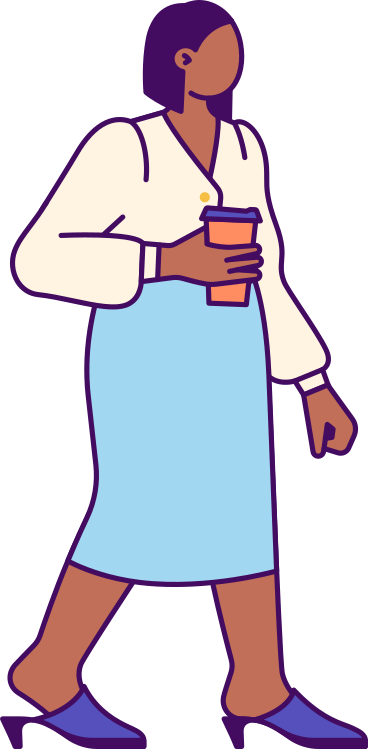 lady with a cup of coffee PNG, SVG