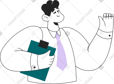 办公室衣服的人有剪贴板的 PNG, SVG