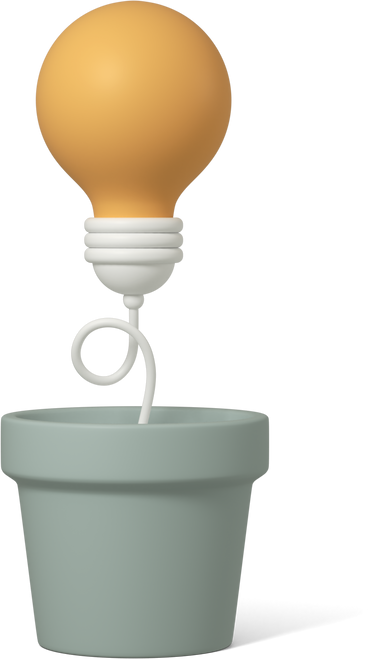 idea lamp in flower pot PNG, SVG