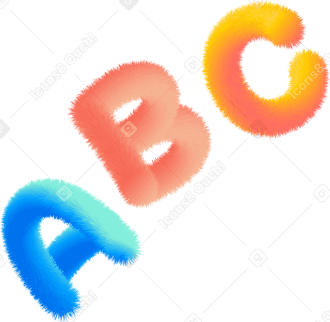 lettering abc in multicolored style text в PNG, SVG