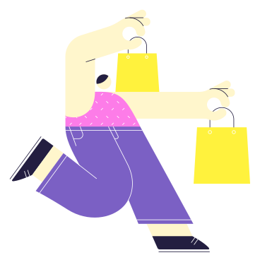 Man running with shopping bags PNG, SVG