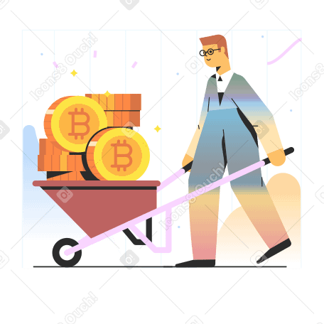 Illustration exploitation de bitcoin aux formats PNG, SVG