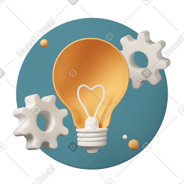 Idea lightbulb with gears动态插图，格式有GIF、Lottie (JSON)、AE