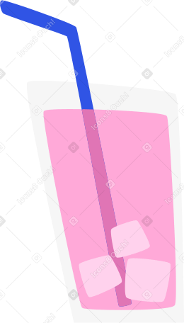 drink with ice and straw Illustration in PNG, SVG