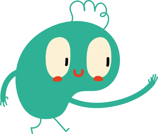green character with bangs Illustration in PNG, SVG