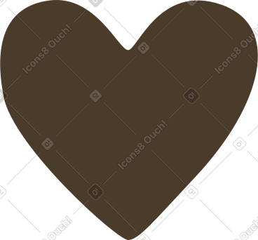 Brown heart shape PNG, SVG