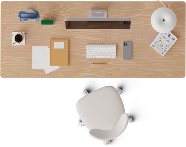 top view of office desk PNG, SVG