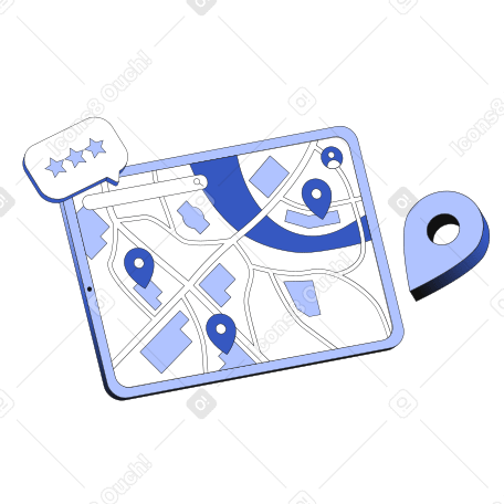 Geolocation and mapping technology on tablet PNG, SVG