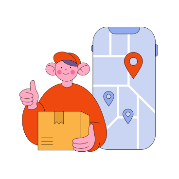 Delivery by online map in the phone PNG, SVG