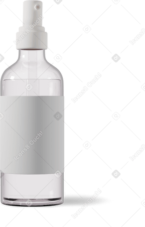 3D transparent cosmetic spray bottle Illustration in PNG, SVG