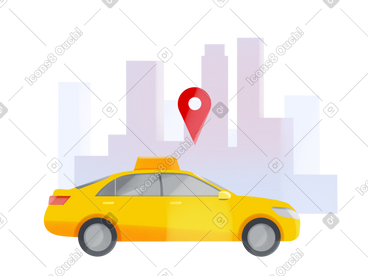 城市背景下的出租车 PNG, SVG