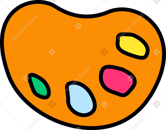 palette with paints Illustration in PNG, SVG