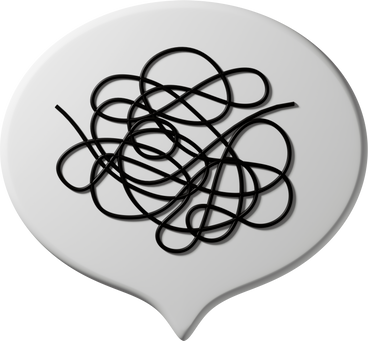 Speech bubble with tangled line inside PNG, SVG