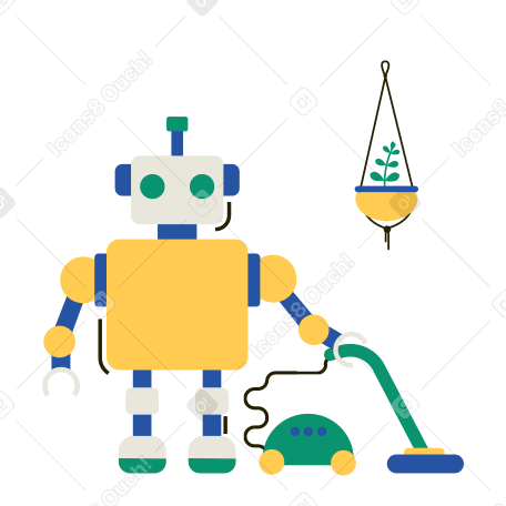 Robot Vacuum Cleaner Illustration in PNG, SVG