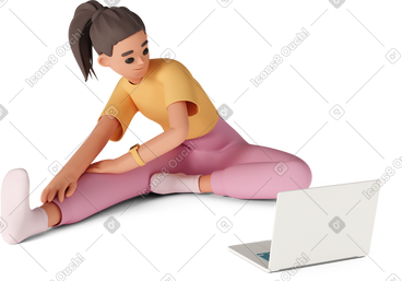 Young woman does yoga PNG, SVG