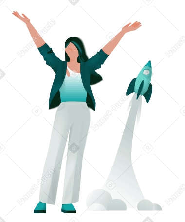 スタートアップの立ち上げを祝う女性 PNG、SVG
