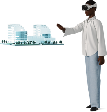 young woman watching mockup in vr glasses PNG, SVG