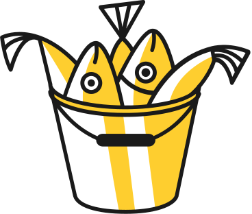 bucket fish PNG, SVG