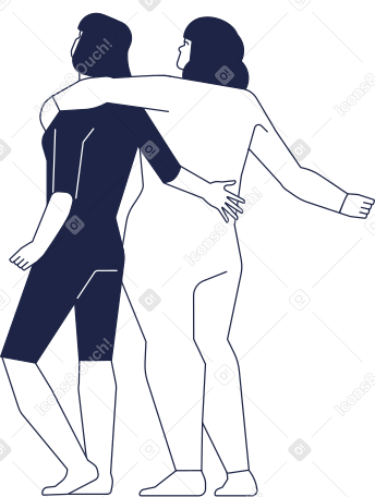 两名冲浪女性站在拥抱后视图中 PNG, SVG