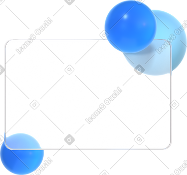 Transparent card and three spheres PNG, SVG