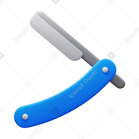 3D straight razor PNG, SVG