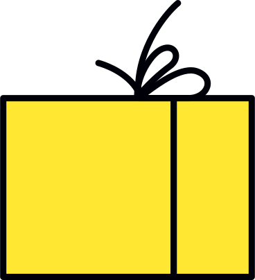 yellow box with bow PNG, SVG