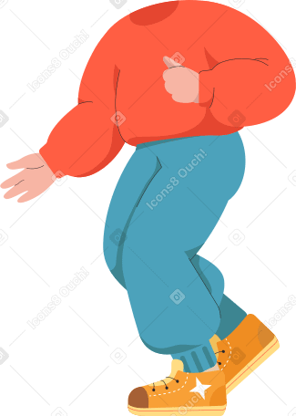 body in sweatshirt and sneakers Illustration in PNG, SVG