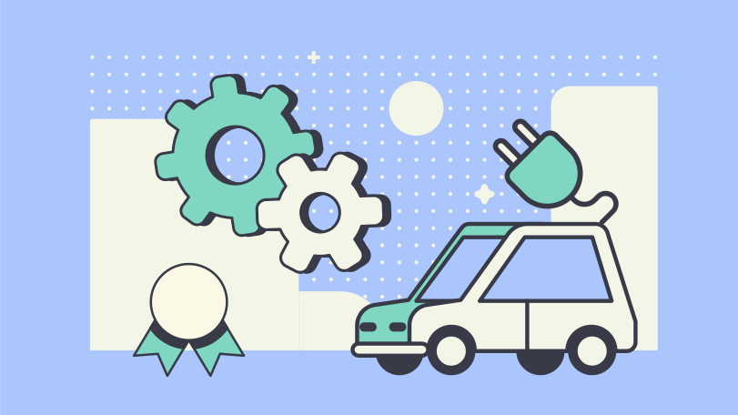 Illustration Service de voiture électrique aux formats PNG, SVG